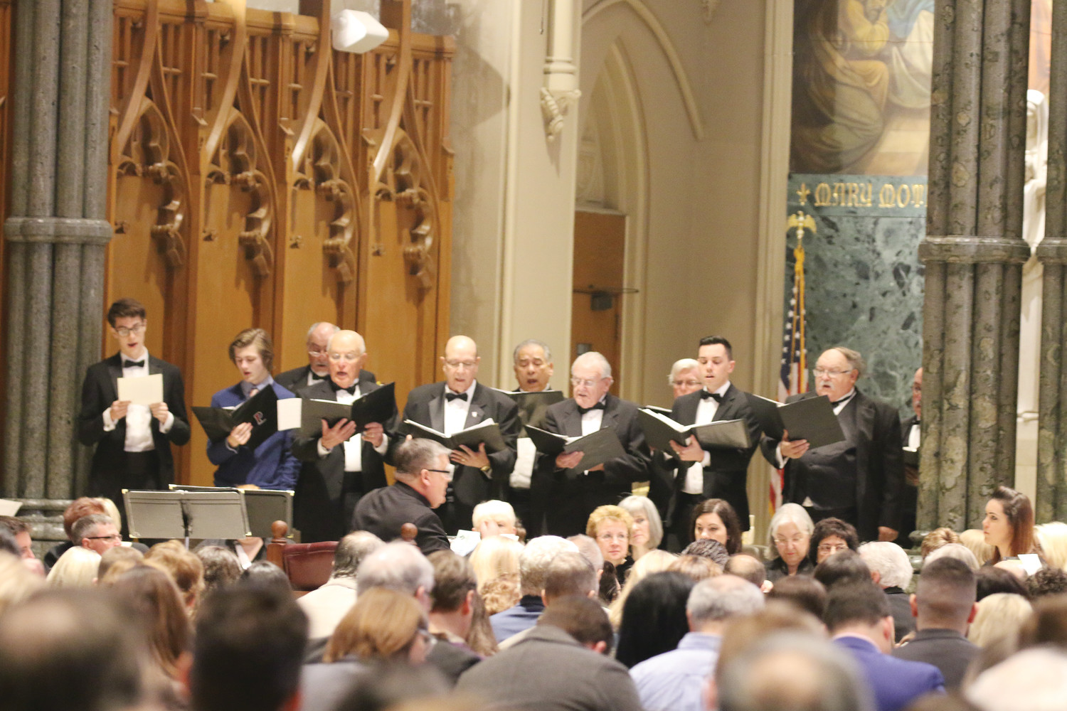 The powerful musical accompaniment by the Gregorian Concert Choir and Cathedral Organist Philip Faraone under the direction of Msgr. Anthony Mancini.